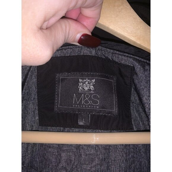 Marks and Spencer Black Rain Outdoor Trench Removable Lining Jacket Coat Large - Picture 9 of 11